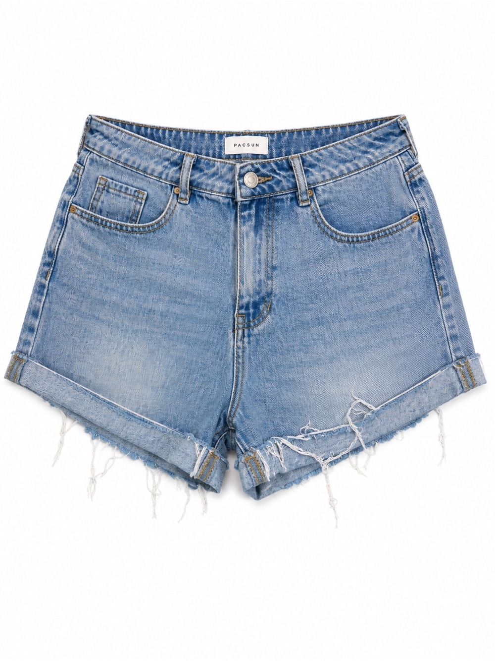 PacSun Women's S Size 3 Distressed Light Wash High-Rise Denim Jean Shorts